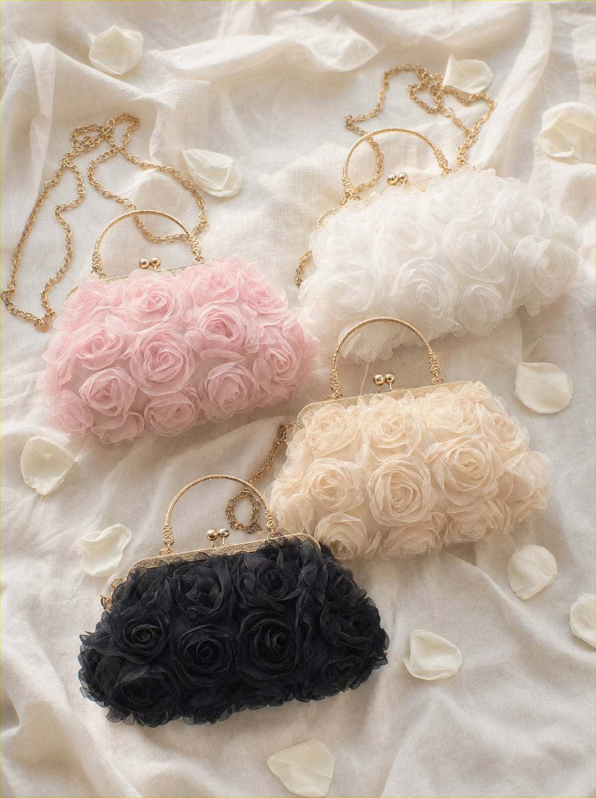 Bloomie Petal Clutch flat lay