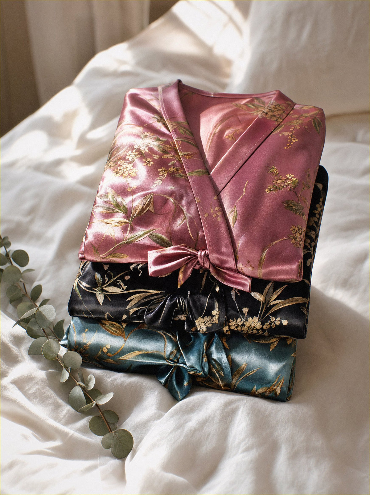 Amoura Silk Robe folded