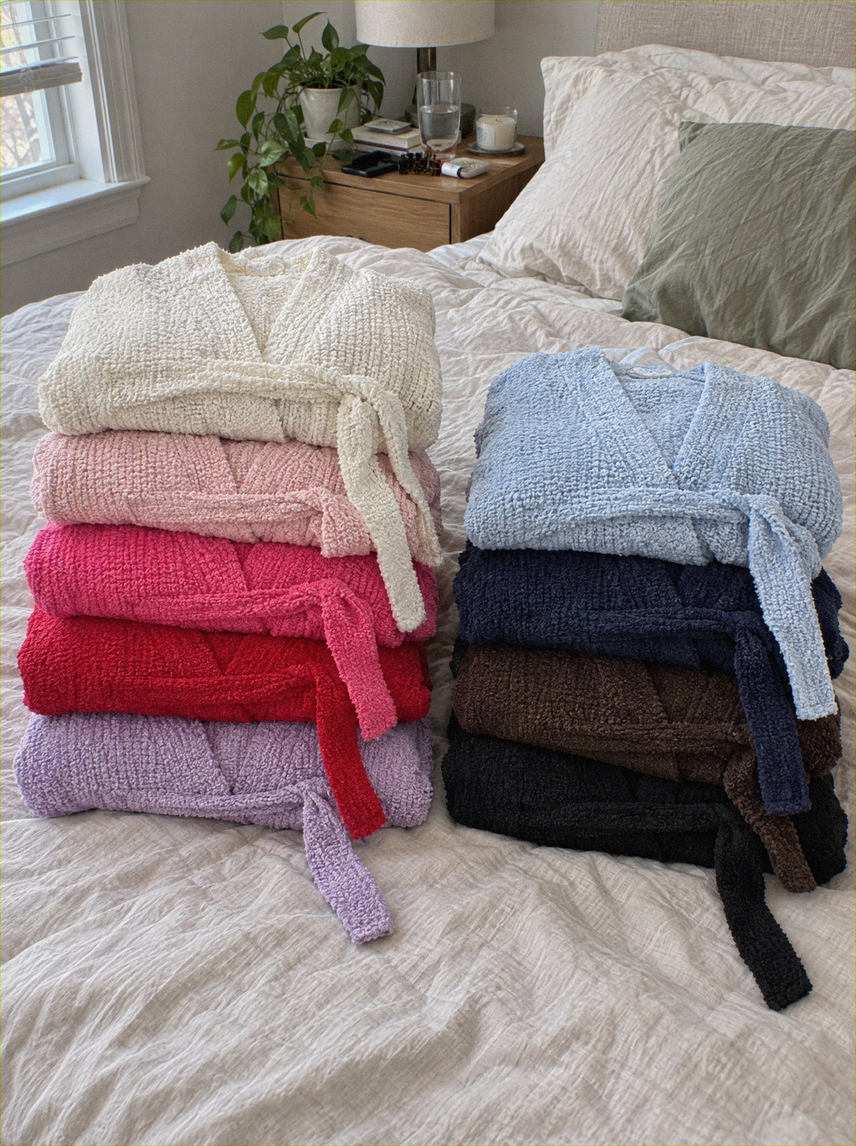 Cloud Knit Robe folded in all colors